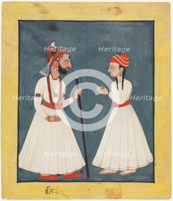 Raja Shamsher Sen with a Youth , 1760-70. Creator: Unknown.