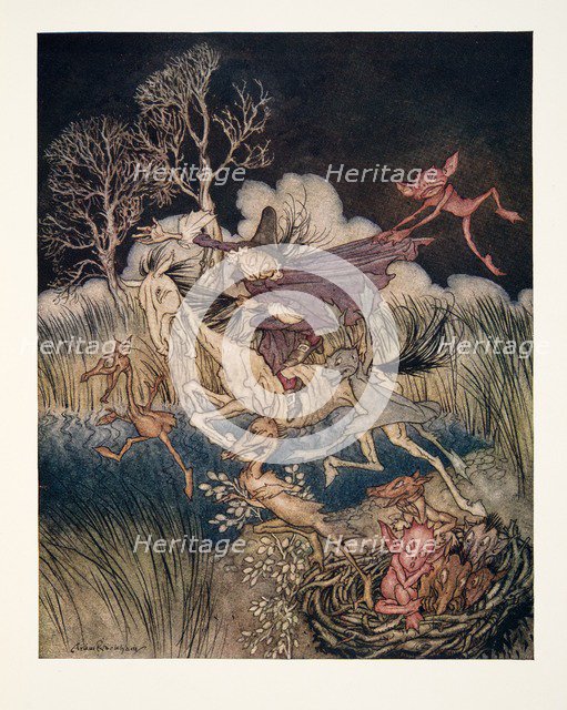 The Nightmare, with her whole ninefold …, from The Legend of Sleepy Hollow, 1928.