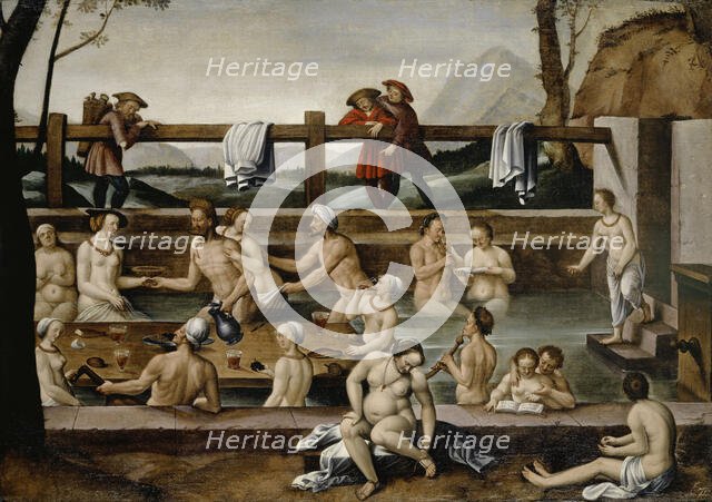 The Bath at Leuk (?) , 1597. Creator: Bock, Hans, the Elder (ca. 1550-1623).