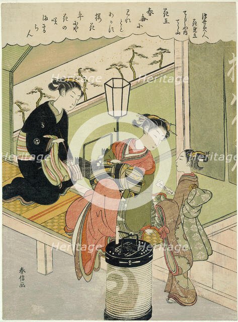 Tree Peony: Chozan of Chojiya (Chojiya uchi Chozan, Kao), from the series "Parodies of..., c. 1769. Creator: Suzuki Harunobu.