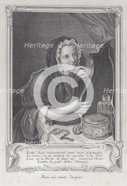 The Coquettish Widow, 1747., 1747. Creator: Simon Nicolas Duflos.