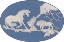 Horse Frightened by a Lion (Episode A), modeled 1780. Creator: Josiah Wedgwood.