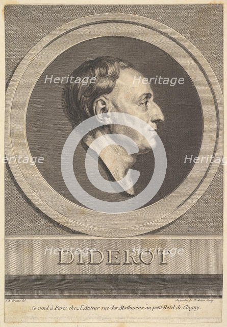 Portrait of Denis Diderot, 1766. Creator: Augustin de Saint-Aubin.