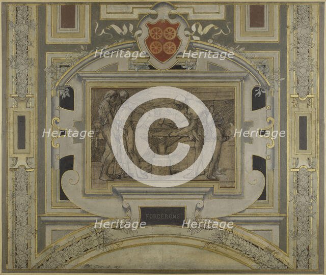Esquisse pour la galerie des Métiers de l'Hôtel de Ville: Forgerons, 1890. Creator: Pierre Victor Galland.