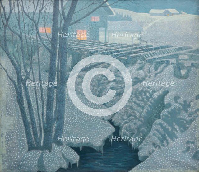 Evening light in winter time. Creator: Lindh, Bror (1877-1941).