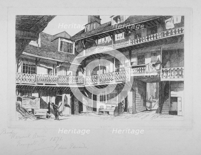 Warwick Arms Inn, Newgate Street, City of London, 1871. Artist: Edwin Edwards