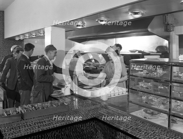 Steelworks canteen, Park Gate, Rotherham, South Yorkshire, 1964. Artist: Michael Walters