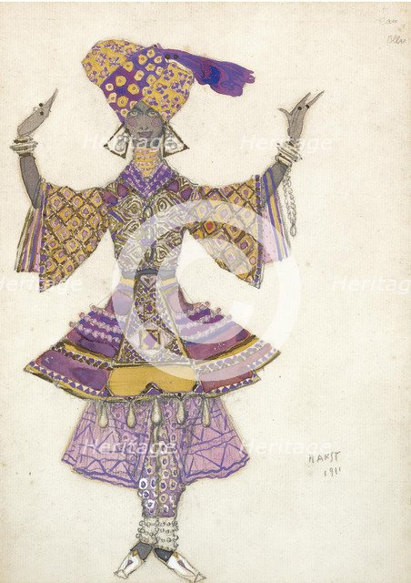 Costume design for the Ballet Blue God by R. Hahn, 1911. Artist: Bakst, Léon (1866-1924)