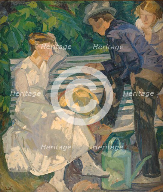 In the Vicar's Garden, Christianso, 1917. Creator: Edvard Weie.