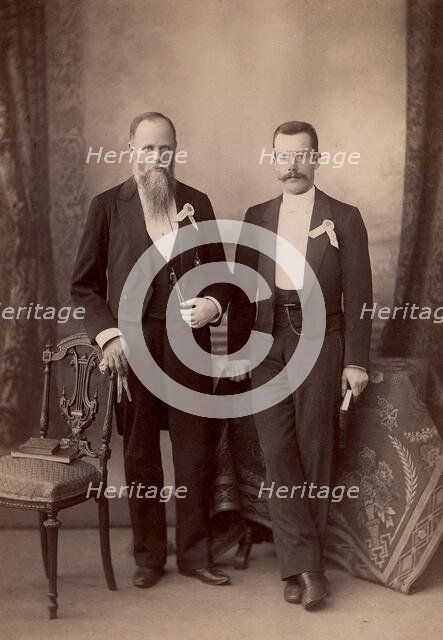 G.V. Yudin and V.I. Klochkov - bibliophile and St. Petersburg owner of an antique bookshop. 1890. Creator: Levitskii.