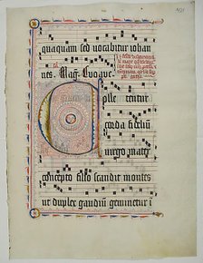 Manuscript Leaf with Initial C, from an Antiphonary, German, second quarter 15th century. Creator: Unknown.