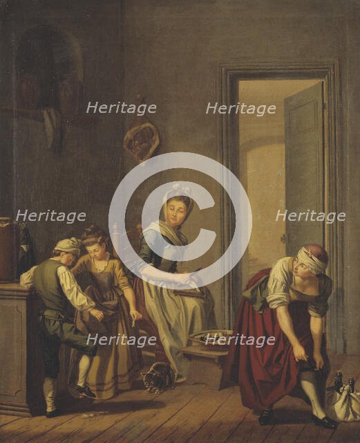 Women in a Kitchen, late 18th century. Creator: Per Hillestrom.