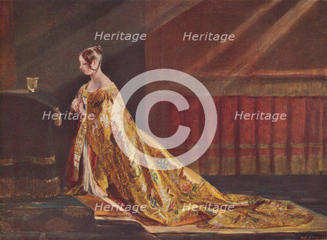 Queen Victoria in the Coronation robes, 1838 (1906). Artist: Charles Robert Leslie.