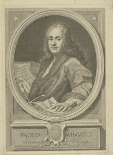 Portrait of the poet Paolo Minucci (1606-1695) , 1720s. Creator: Masini, Pietro (active 1720s).