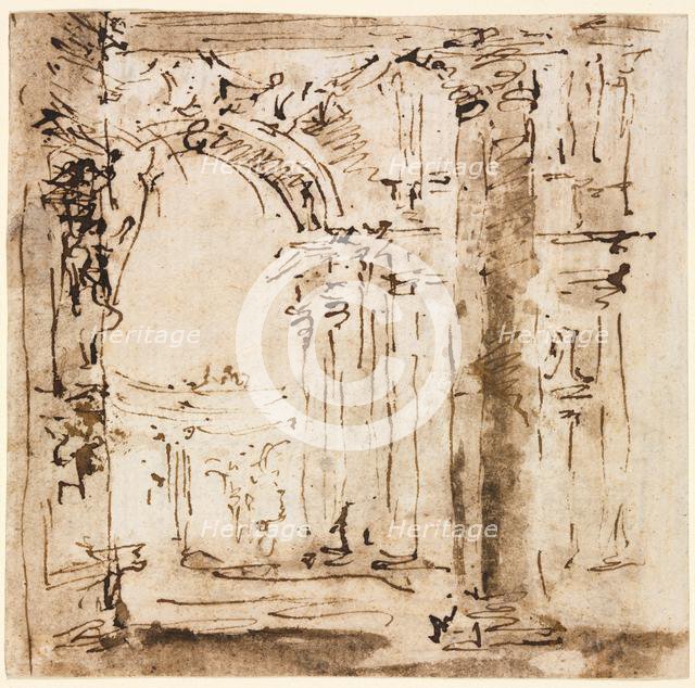 Pair of Drawings: Sketch of the Labyrinth of the Villa Pisani and Piazza San Marco..., 1773-1778(?). Creator: Francesco Guardi (Italian, 1712-1793).