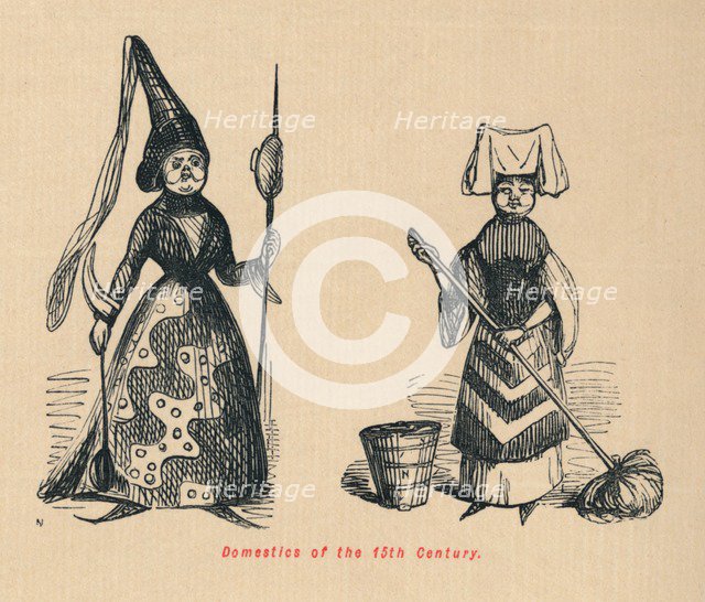 'Domestics of the 15th Century', . Artist: John Leech.