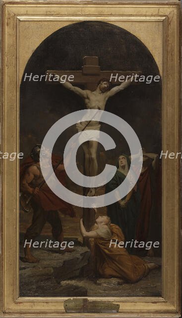 Esquisse pour l'église Saint-Louis-en-l'Ile : Le Christ en Croix, 1874. Creator: Jules-Joseph Dauban.