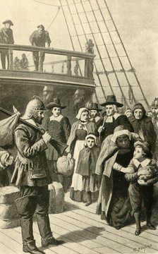 'The Pilgrim Fathers Leaving England', (1902). Creator: C. Howard.