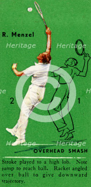 'R. Menzel - Overhead Smash', c1935. Creator: Unknown.