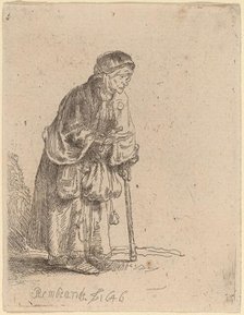 Beggar Woman Leaning on a Stick, 1646. Creator: Rembrandt Harmensz van Rijn.