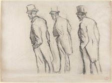 Three Studies of Ludovic Halévy Standing, c. 1880. Creator: Edgar Degas.