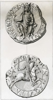 Seal of Louis VII, the Younger (1120-1180), King of France, son of Louis VI, took part in the Sec…