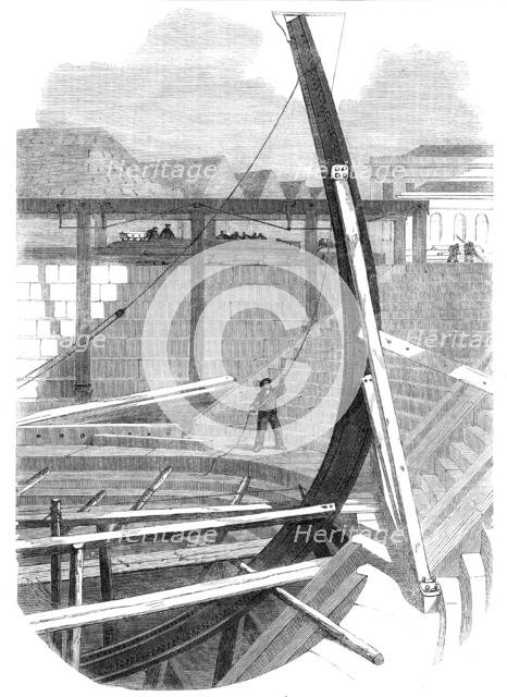 The new iron-clad fleet: stem of Her Majesty's steam-frigate Achilles, 50 guns, 1862. Creator: Unknown.