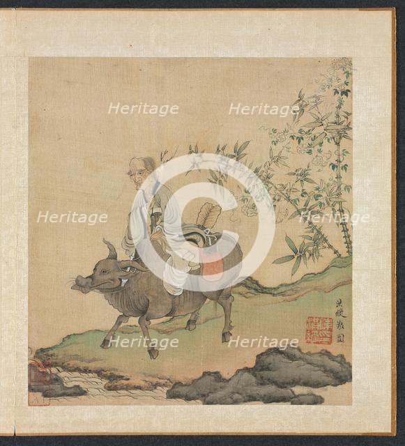 Paintings after Ancient Masters: Laozi Riding an Ox, 1598-1652. Creator: Chen Hongshou (Chinese, 1598/99-1652).