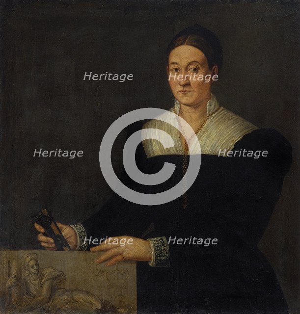 Portrait of a woman with book and Allegory of Strength.