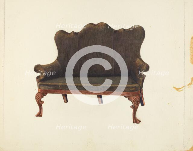 Sofa, 1935/1942. Creator: Unknown.