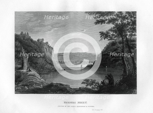 Harpers Ferry, junction of the Shenandoah and Potomac rivers, West Virginia, USA, 1855. Artist: Unknown