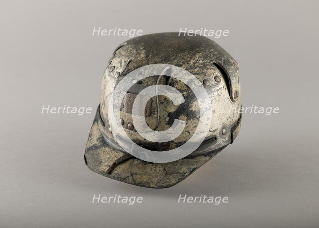 Coal miner's safety helmet used by miner, Ron Thomas, c1940s. Creator: Unknown.