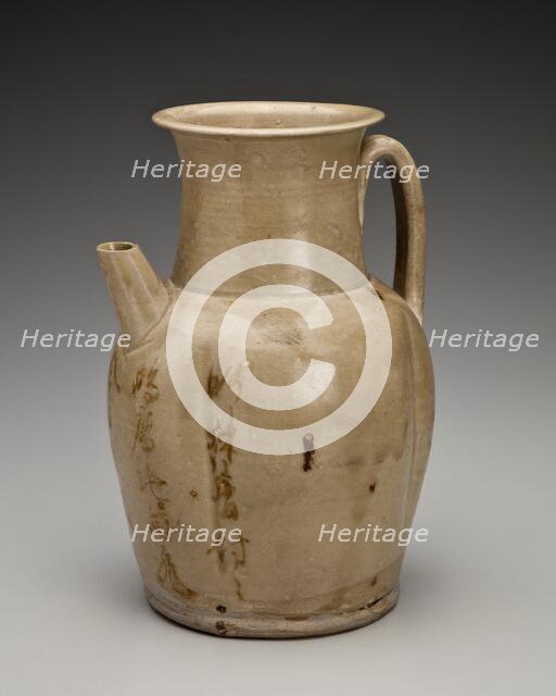 Melon-shaped ewer with poem, 800s. Creator: Unknown.