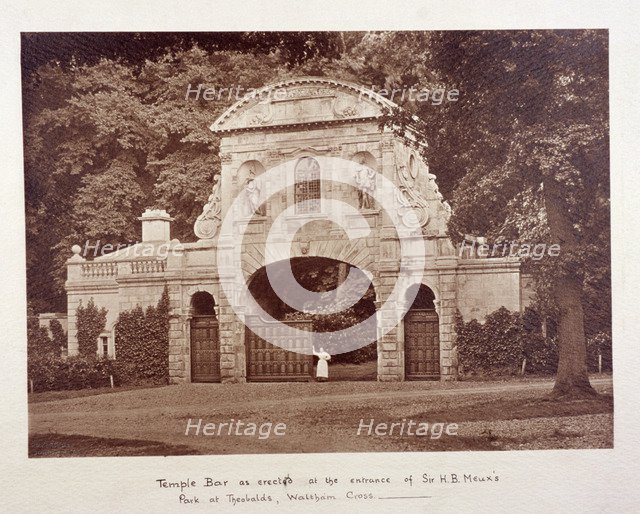 Temple Bar, Theobalds Park, Cheshunt, Hertfordshire, c1895. Artist: Anon