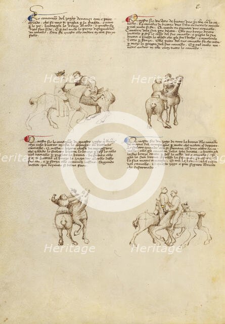 Unarmed Equestrian Combat, about 1410. Creator: Unknown.
