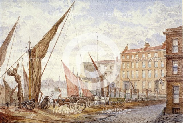 View of Maidstone Wharf, Queenhithe, City of London, 1865.        Artist: Alfred Slocombe