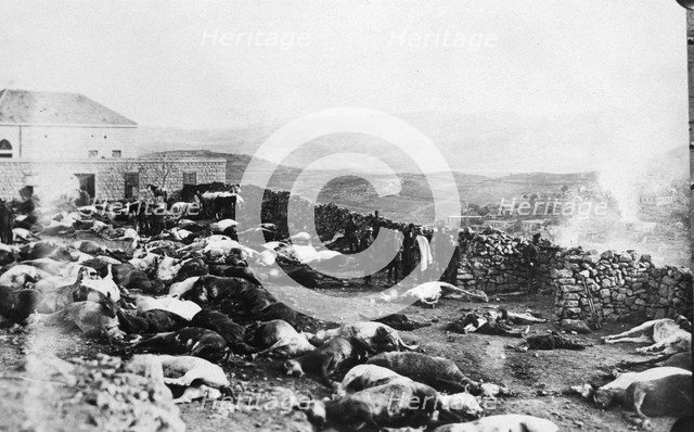 Defence of the Citadel of Rachaya, Druze rebellion, Jabal el Druze, Syria, 1925. Artist: Unknown