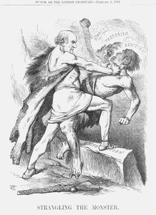 'Strangling the Monster', 1881. Artist: Joseph Swain