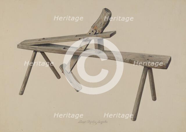 Wood Carver's Bench, 1938. Creator: Lloyd Charles Lemcke.