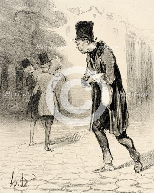 Le Ramasseur de Bouts de Cigares, 1841. Creator: Honore Daumier.