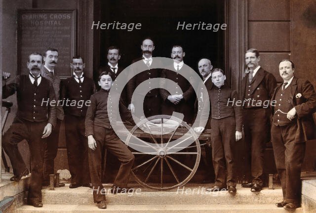 Charing Cross Hospital: portrait of the porters, 1906. Creator: Unknown.