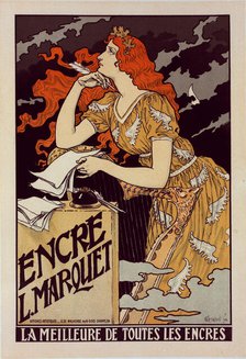 Affiche pour l' "Encre Marquet", c1899. Creator: Eugene Samuel Grasset.