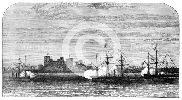 Bombardment of Fort Masnaah, Gulf of Oman, 1874. Creator: Unknown.