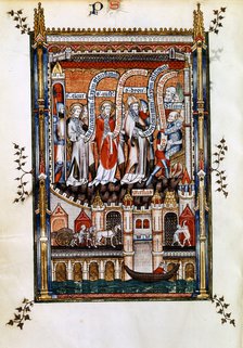 St Denis before Sissinius, 1317. Artist: Unknown