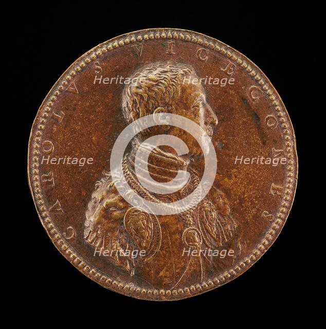 Carlo Visconti, 1523-1565, Cardinal 1565 [obverse], 16th century. Creator: Unknown.