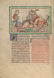 The Horsemen on Fire-Breathing Horses; Dyson Perrins Apocalypse, about 1255-1260. Creator: Unknown.