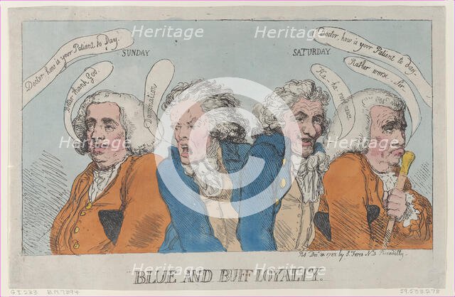 Blue and Buff Loyalty, December 31, 1788., December 31, 1788. Creator: Thomas Rowlandson.