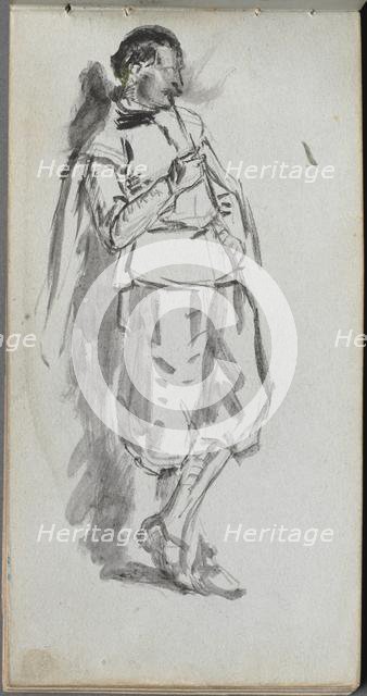 Sketchbook, page 46: Standing Male Figure. Creator: Ernest Meissonier (French, 1815-1891).