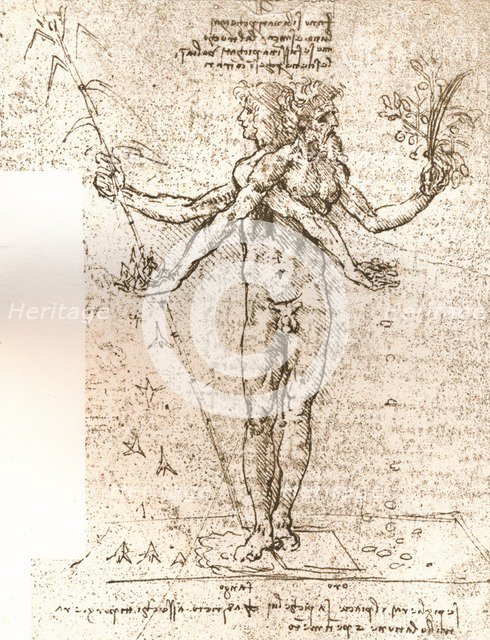 Drawing of an allegorical composition, c1472-c1519 (1883). Artist: Leonardo da Vinci.