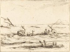 Dolphins and Crocodile. Creator: Jacques Callot.